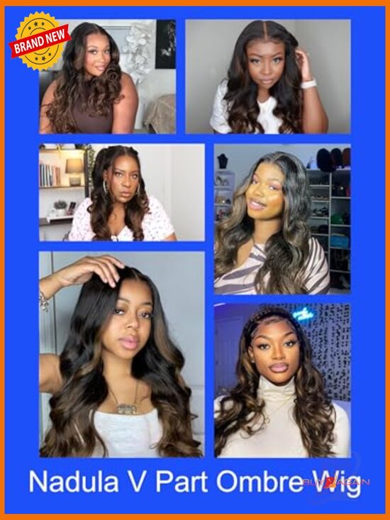 V Part Body Wave Wig Human Hair No Leave Out 180% Density 16 inch Glueless main image 6